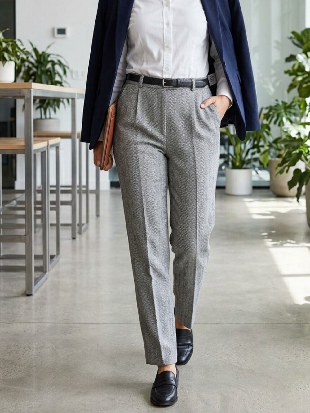 Vintage Harve Benard 100% Wool Pants Size 12 Gray
